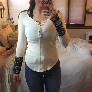 White Long Sleeve Free People Thermal